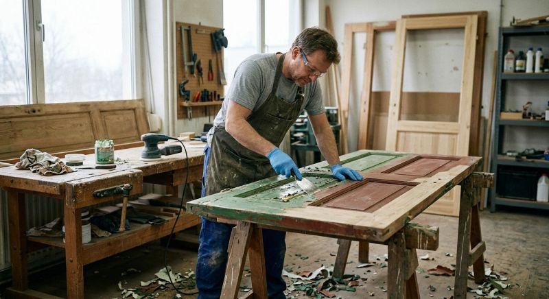 Cabinet Door Paint Stripping Service